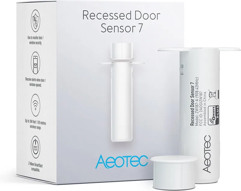 Recessed Door Sensor 7 Z-Wave | Slimme Raam Deur Sensor van Aeotec in Wit – productfoto