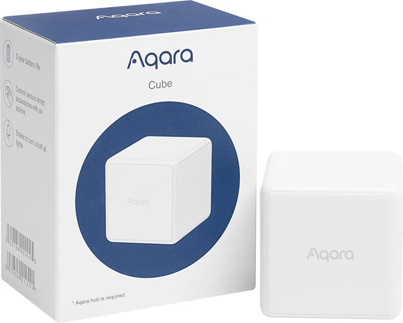 Cube afstandsbediening (Officiële EU versie, CE gekeurd) Zigbee – compatible met Homey, Domoticz (plug in), Home Assistant, Home Kit (via Aqara Hub), Mi Home en meer. de Aqara en Blanc – photo produit