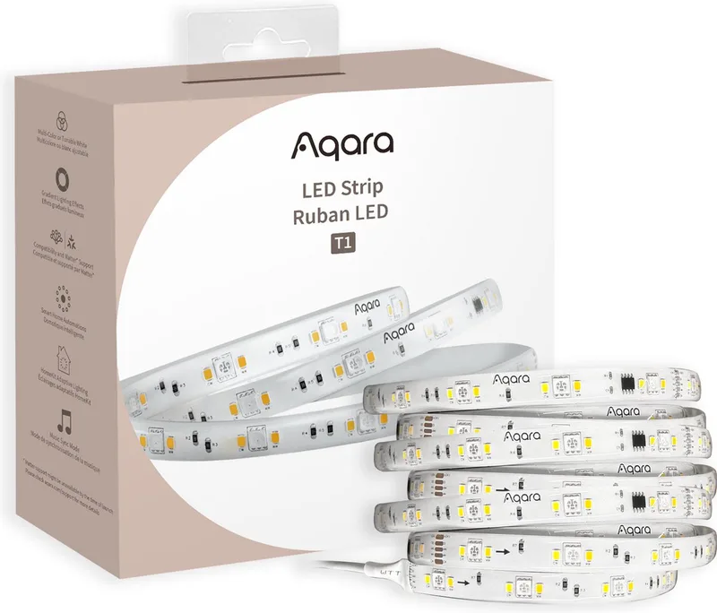 LED Strip T1 - Zigbee 3.0 - RGBIC - Compatibel Apple Home via Aqara Hub - 2 Meter by Aqara in White – product photo 1 of 6