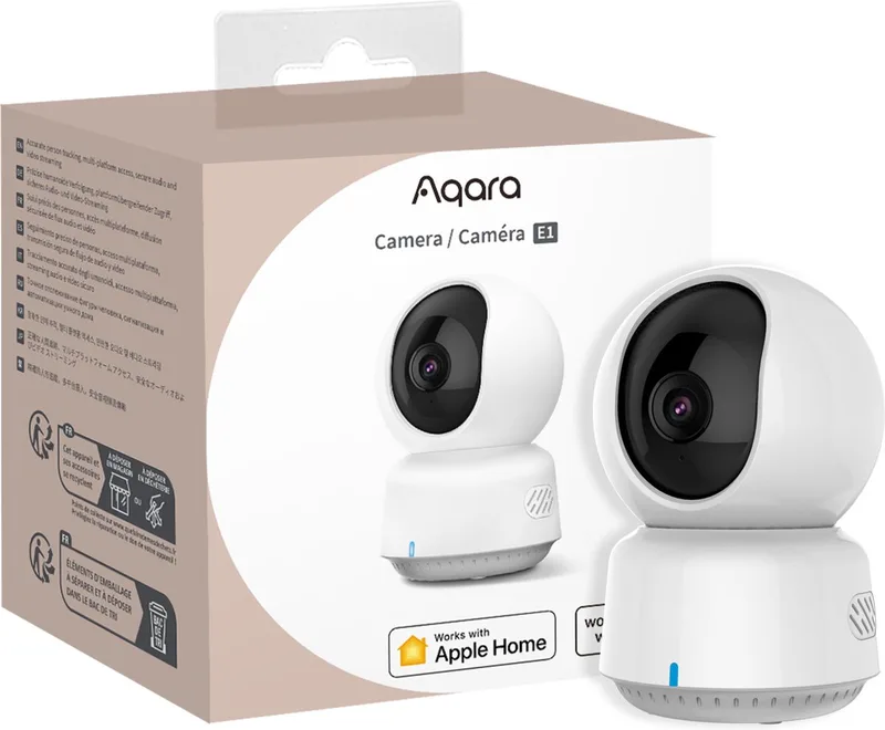 slimme camera wifi 2K pan tilt - Apple Home en Alexa van Aqara in Zwart, Wit – productfoto