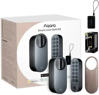 Smart Lock U200 Kit - Slim Deurslot - Vingerafdruk & Pincode - Apple Home Key - Bluetooth & Matter van Aqara in Zwart – productfoto 3 van 3