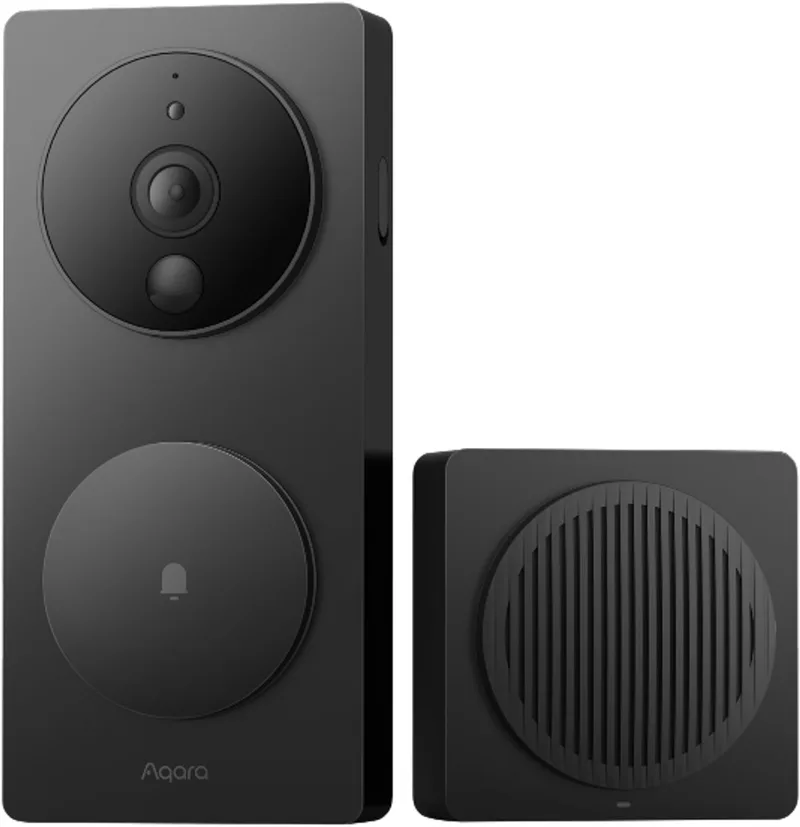 Smart Video Doorbell G4 - Compatibel met HomeKit - AI Gezichtsherkenning - Incl. Indoor Chime - Werkt op batterij & bedraad van Aqara in Zwart – productfoto