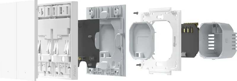 Smart Wall Switch H1 - Met nul draad, dubbele drukker - Zigbee - EU versie van Aqara in Wit – productfoto 2 van 3