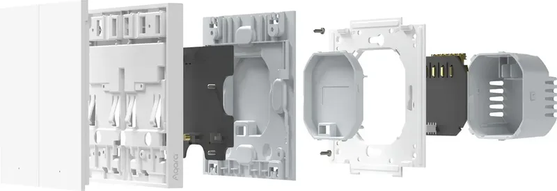 Smart Wall Switch H1 (no neutral, single rocker) - Zigbee 3.0 - enkele schakelaar - zonder Nul draad van Aqara in Wit – productfoto 2 van 3