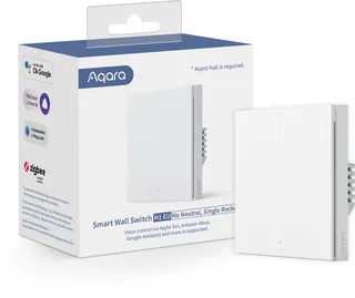Smart Wall Switch H1 (no neutral, single rocker) - Zigbee 3.0 - enkele schakelaar - zonder Nul draad van Aqara in Wit – productfoto 1 van 3