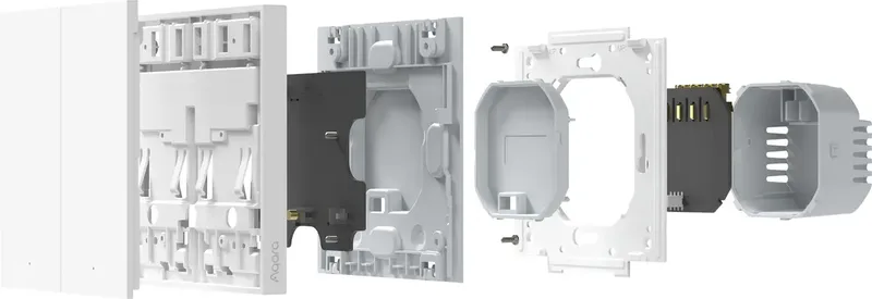 Smart Wall Switch H1 Wandschakelaar - Zonder nul draad, dubbele drukker - Zigbee - EU versie van Aqara in Wit – productfoto 2 van 3