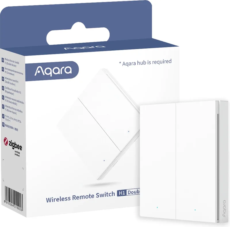 Wireless Remote Switch H1 (Double Rocker) - Zigbee 3.0 - draadloze wandschakelaar de Aqara en Blanc – photo produit 1 sur 2