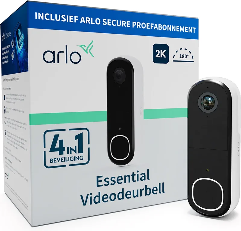 Arlo 2K draadloze video deurbel met camera, 1 deurbel, wit von Arlo in Weiß – Produktfoto 1 von 3