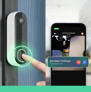 Arlo 2K draadloze video deurbel met camera, 1 deurbel, wit von Arlo in Weiß – Produktfoto 2 von 3