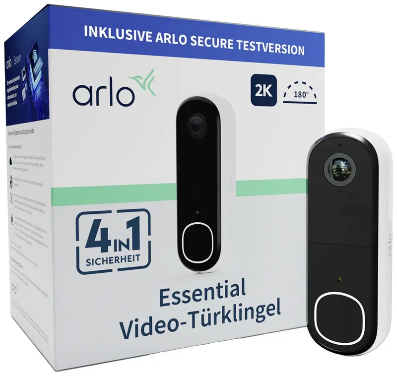 Arlo 2K draadloze video deurbel met camera, 1 deurbel, wit von Arlo in Weiß – Produktfoto 3 von 3