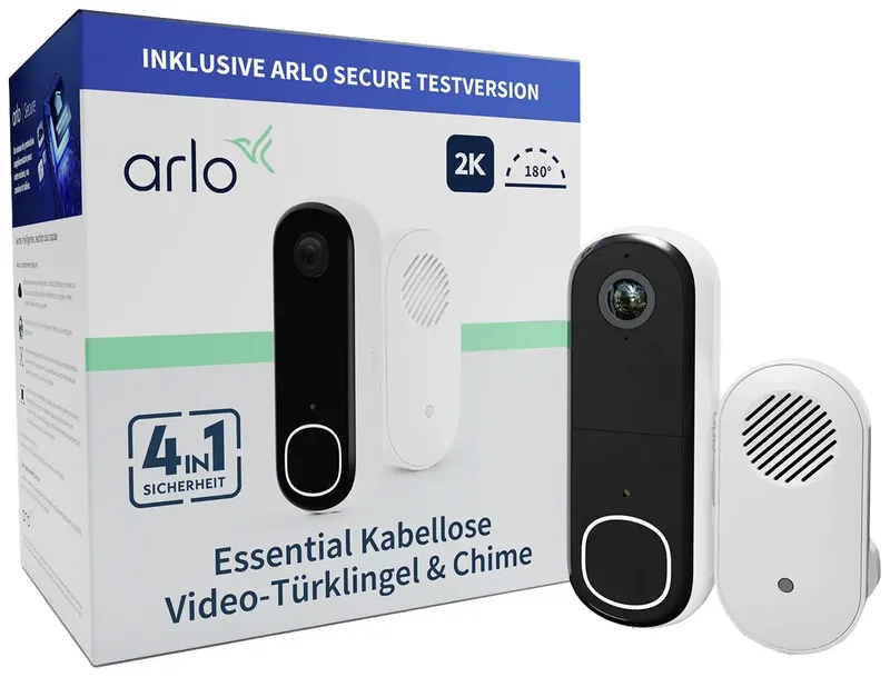 Arlo 2K draadloze video deurbel met camera & gong, 1 deubelset, wit von Arlo in Weiß – Produktfoto 3 von 3