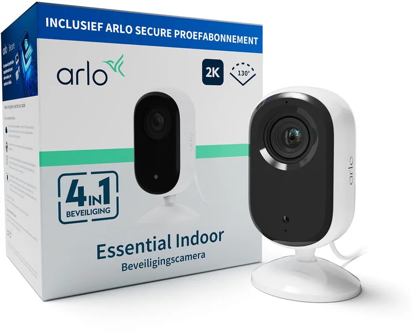 Essential2 2K beveiligingscamera voor binnen - 1 IP-Camera by Arlo in White – product photo