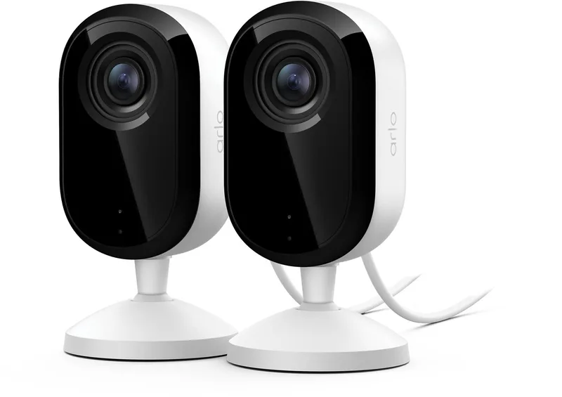 Essential3 HD beveiligingscamera voor binnen, 2-Cam fra Arlo i Hvid – produktbillede