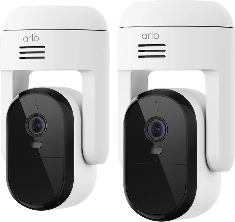 Essential3 HD PTZ beveiligingscamera voor buiten, 2-Cam fra Arlo i Hvid – produktbillede