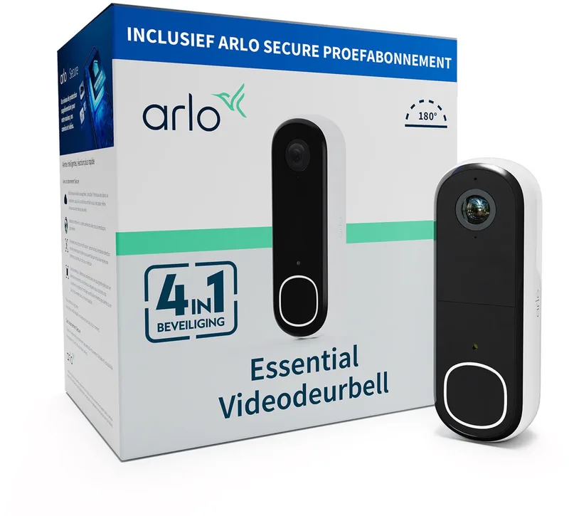 HD draadloze video deurbel met camera, 1 deurbel, wit by Arlo in White – product photo 1 of 2