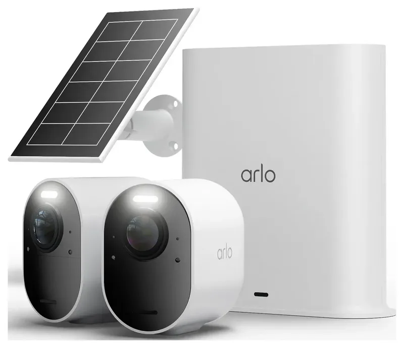 Ultra3 4K beveiligingscamera + Zonnepaneel - 2 Cam Kit (incl. Smart Hub) von Arlo in Weiß – Produktfoto 2 von 2