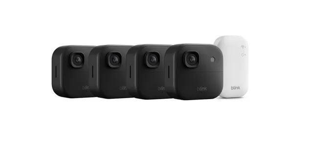 IP-Überwachungskamera Outdoor 4 4er Kameraset 2K+ (4-tlg., inkl. Sync Module Core, 2K+, Nachtsicht, 2-Wege-Audio)