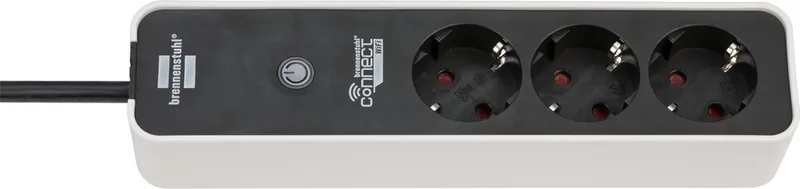 brennenstuhl®Connect Ecolor WiFi stekkerdoos 3-voudig wit/zwart by Brennenstuhl in White, Black – product photo