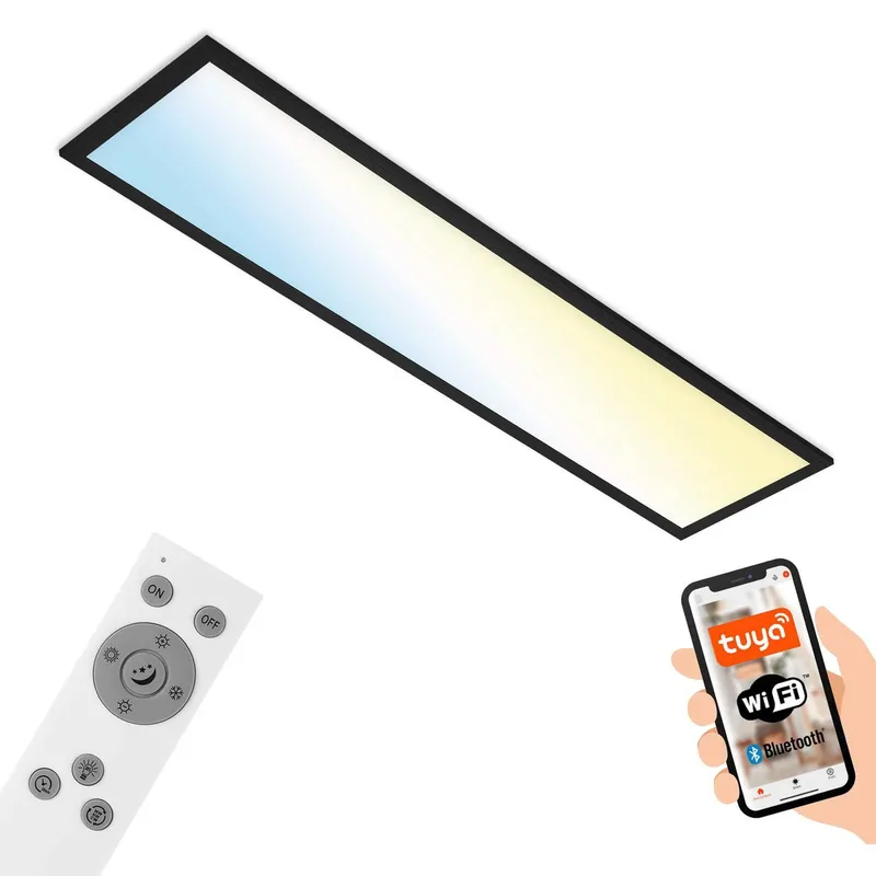 LED plafondlamp Piatto S WiFi Bluetooth CCT by Briloner in White, Black – product photo