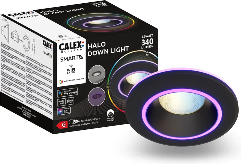 Smart Halo Einbau-Downlight CCT RGB schwarz von Calex in Schwarz – Produktfoto 1 von 3