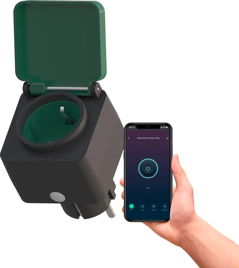 Slimme Buiten Stekker - Smart Outdoor Plug EU - Werkt met Alexa en Google Home by Calex in Black – product photo