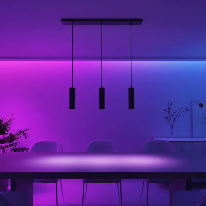 Slimme Hanglamp - Smart GU10 - 3-Lichts Tube - Industrieel - Mat - Aluminum by Calex in Black – product photo