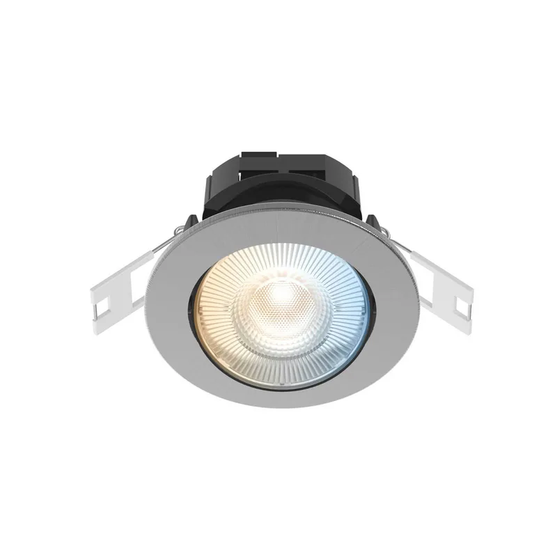 Slimme Inbouwspot - Smart LED Downlight Dimbaar - Kantelbaar - Warm Wit Licht - Grijs van Calex in Brushed Steel – productfoto 2 van 2