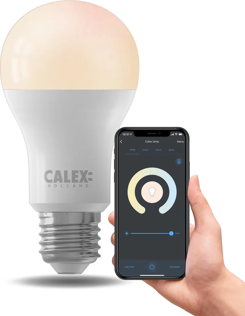 Slimme Lamp - Wifi LED Verlichting - E27 - Smart Bulb - Dimbaar - Warm Wit licht - 9W by Calex – product photo