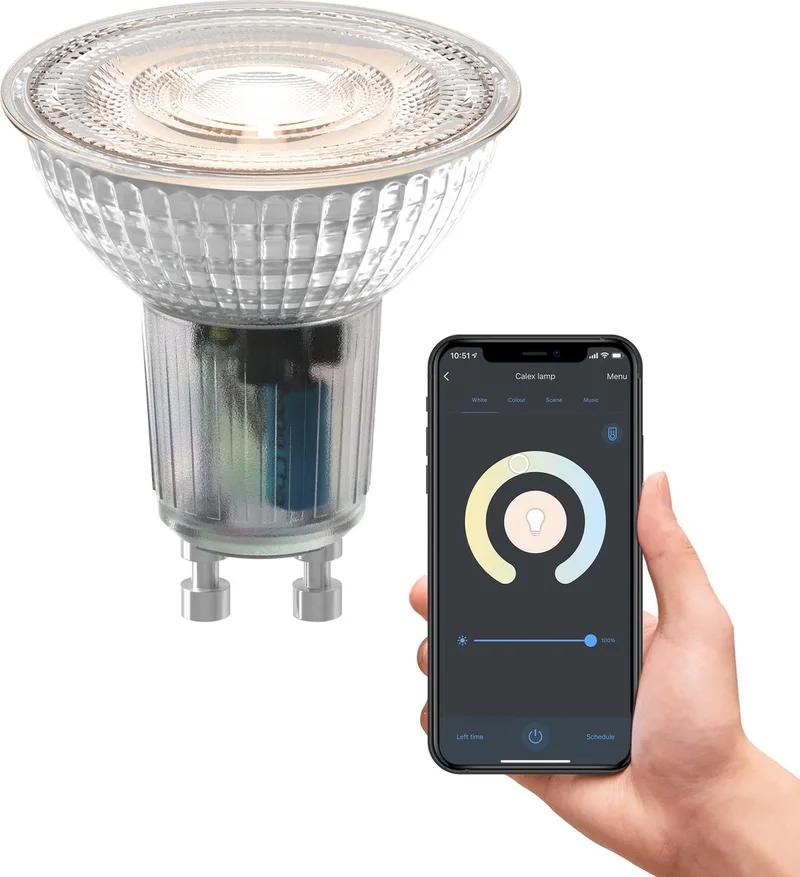 Slimme Lamp - Wifi LED Verlichting - GU10 Smart Lichtbron - Dimbaar - Warm Wit licht - 4.9W by Calex – product photo