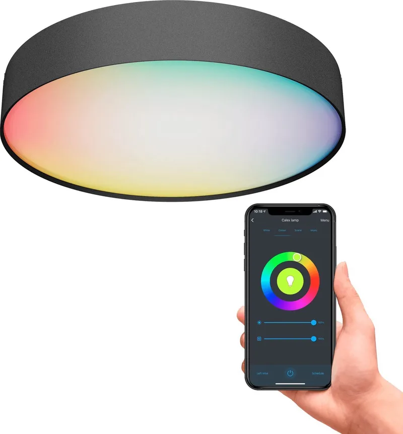 Slimme Plafondlamp - Smart Plafonnière 40cm - RGB en Warm Wit by Calex in Black – product photo