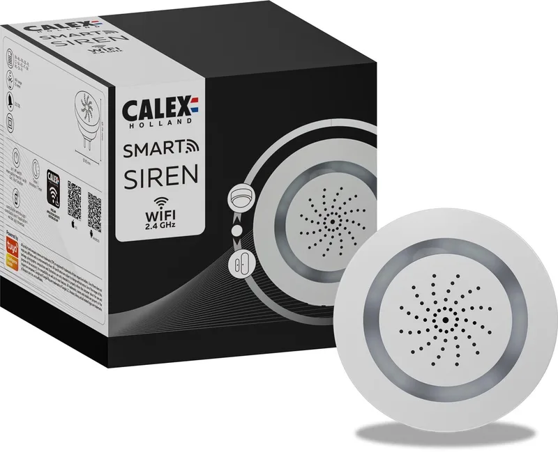 Slimme Sirene - Smart Home Alarmbeveiliging - Stopcontact - 100db by Calex in White – product photo