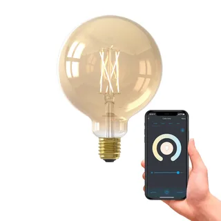 Smart E27 G125 7W LED gloeidraad 806lm fra Calex i Guld – produktbillede 3 af 4