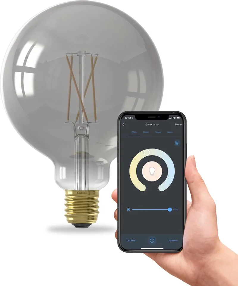 Smart LED Lamp - Wifi Filament Verlichting - Globe 12,5cm - E27 - Slimme Bulb - Dimbaar - 7W van Calex – productfoto
