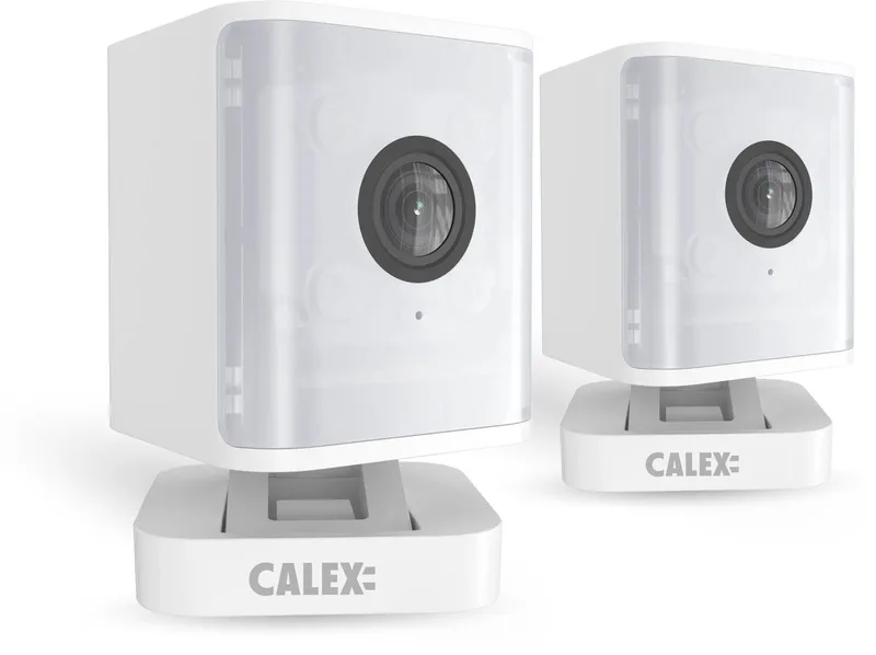 Smart Security Indoor Camera - Beveiligingscamera met bewegingsdetectie & Spotlight - 2K (full HD) - Duopack de Calex en Blanc – photo produit