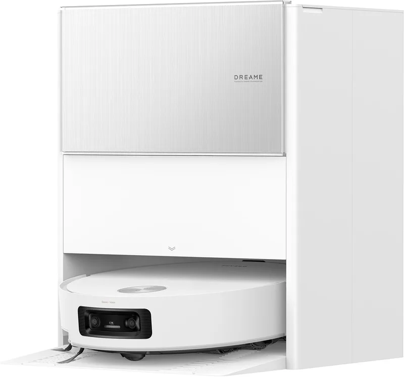 Aqua10 Ultra Roller Complete White - Robotstofzuiger met dweilfunctie – 30.000Pa Zuigkracht – AquaRoll™ & ThermoHub™ 100°C zelfreiniging – Tapijtveilig & slim Omnesight™ 2.0 navigatie – Voor harde vloeren & drempels van Dreame in Wit – productfoto