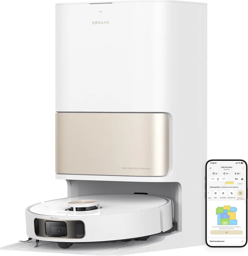 L10s Pro Ultra Serie - Robotstofzuiger - Automatisch - Mopfunctie från Dreame i Vit – produktbild