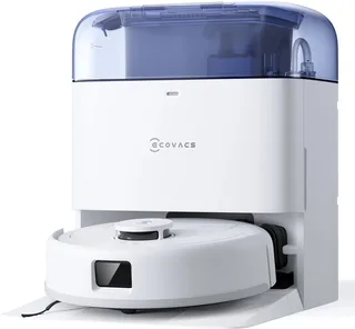 DEEBOT Mini Blauw - compacte Robotstofzuiger - 9.000 Pa zuigkracht- Zelfreinigende Robotstofzuiger met Warmwater – Dweilsysteem - Automatisch Leegstation - Geschikt voor dierenharen van Ecovacs in Wit met Blauw – productfoto 1 van 2