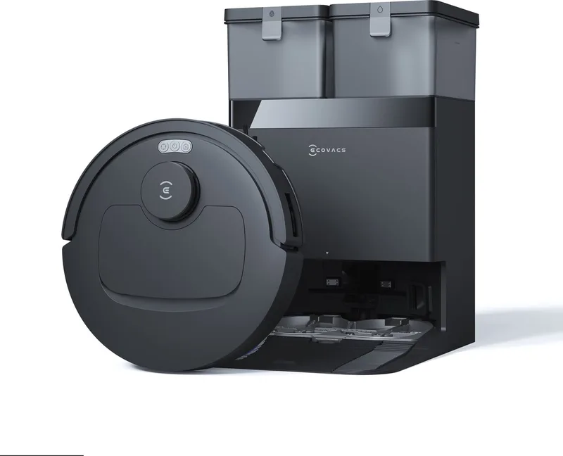 DEEBOT T30e OMNI Black - Robotstofzuiger met dweilfunctie - 25000Pa - Zelfreinigend station - TrueMapping 2.0 van Ecovacs in Zwart – productfoto