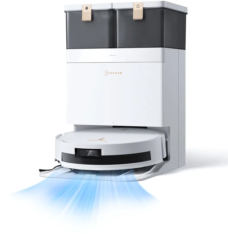 DEEBOT T50 Max Pro Omni Gen 2 - Stofzuig- en dweilrobot - 18.500 Pa zuigkracht- Zelfreinigende Robotstofzuiger met Warmwater – Dweilsysteem - Automatisch Leegstation - Geschikt voor dierenharen van Ecovacs in Wit – productfoto