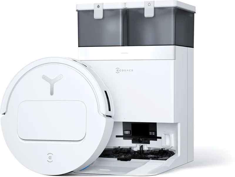 DEEBOT T50 Omni Gen 2 EU - Stofzuig- en dweilrobot - 21.000 Pa zuigkracht- Zelfreinigende Robotstofzuiger met Warmwater – Dweilsysteem - Automatisch Leegstation - Geschikt voor dierenharen van Ecovacs in Wit – productfoto