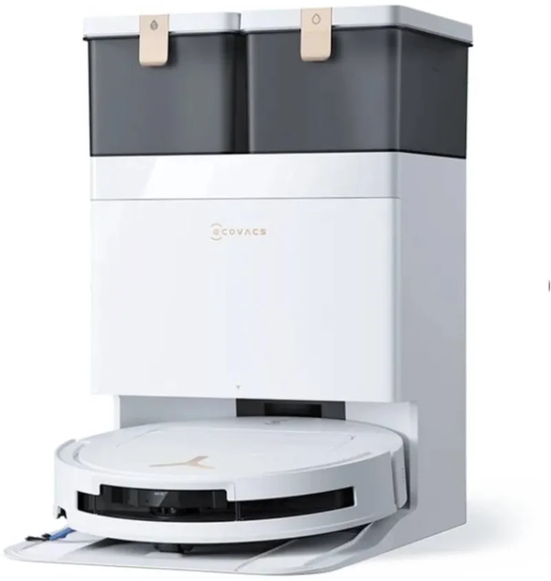 Deebot T50 Pro Omni Gen3 Robotstofzuiger Met Dweilfunctie - 25.000Pa - 8.1 cm Ultradun - ZeroTangle 3.0 - TruEdge 2.0 Randreiniging - AIVI 3D 3.0 Obstakelvermijding - 75°C Heetwater van Ecovacs in Wit – productfoto