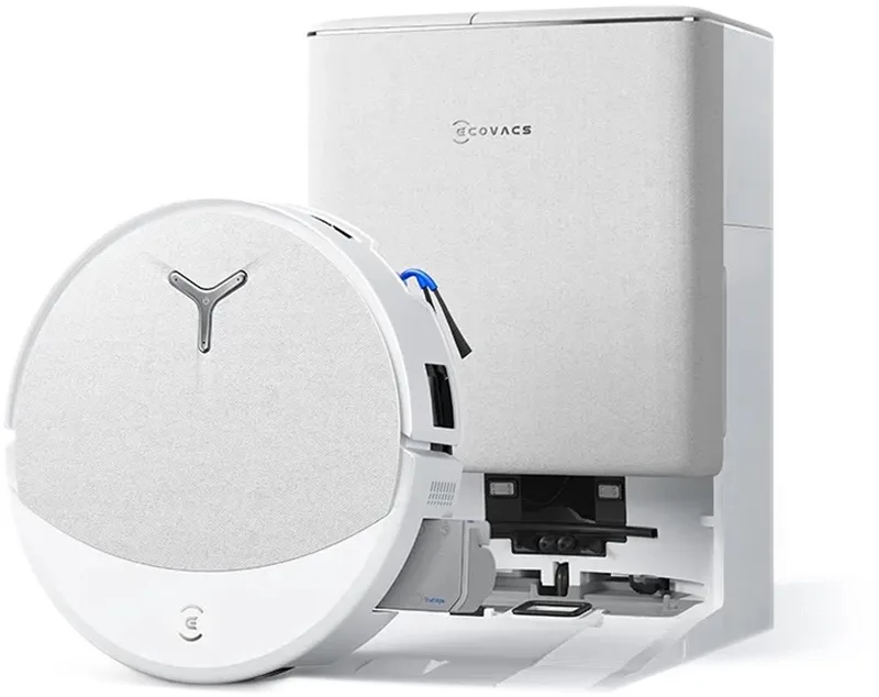 Deebot T90 PRO Omni EU - Robotstofzuiger - 30.000Pa - Charge PowerBoost - OZMO Roller 3.0 - ZeroTangle 4.0 - reiniging met warm water bij 75 °C - IA YIKO agent - automatisch legen by Ecovacs in White – product photo