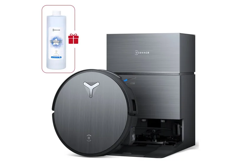 Saugroboter X11 Pro Omni, 19500 Pa, 75°C-Heißwasser-Wäsche mit Einweichfunktion, 110 W, OZMO Roller 2.0, ZeroTange 3.0, TruEdge 3.0, Heißlufttrocknung bei 63 °C, Maximale Steigfähigkeit 4 cm Höhe fra Ecovacs i Sort – produktbillede