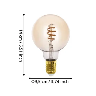 connect-z E27 G95 Globe 5,5W 400lm 2200-6500K by EGLO connect in Amber – product photo 2 of 5