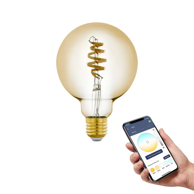 connect-z E27 G95 Globe 5,5W 400lm 2200-6500K by EGLO connect in Amber – product photo 1 of 5