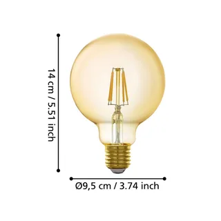 connect-z E27 G95 Globe 5,5W 500 Lumen 2200K by EGLO connect in Amber – product photo 3 of 5