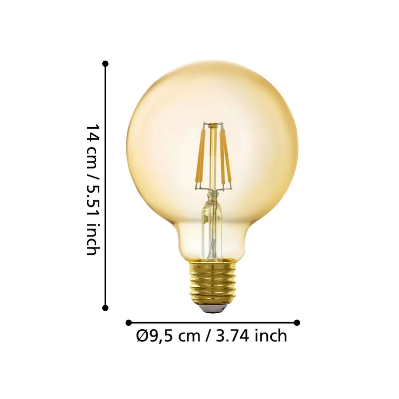 connect-z E27 G95 Globe 5,5W 500 Lumen 2200K by EGLO connect in Amber – product photo 3 of 5
