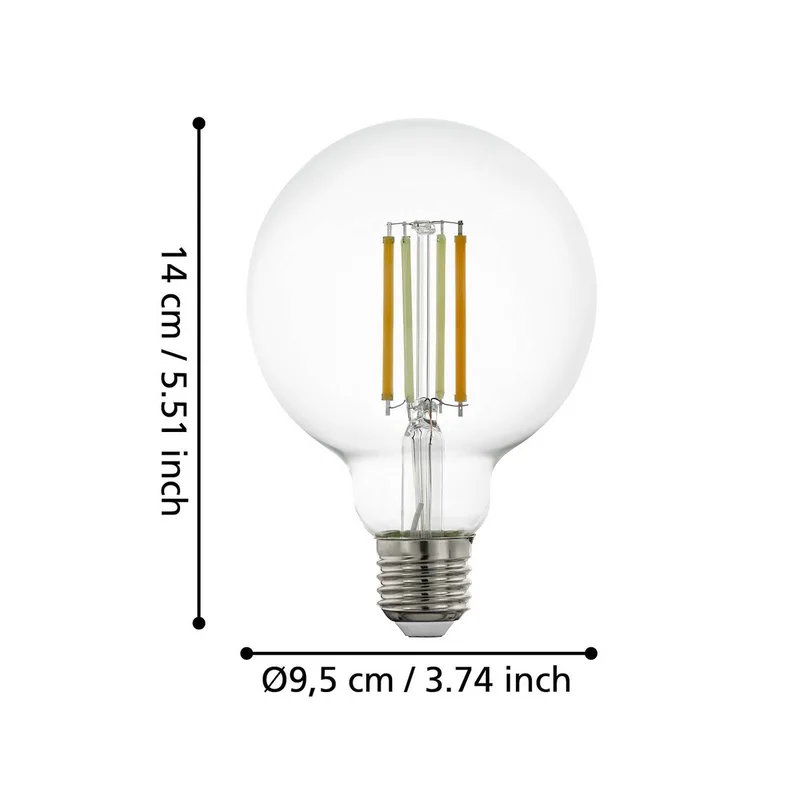 connect-z E27 G95 Globe 6W 806lm 2200-6500K van EGLO connect in Helder – productfoto 2 van 5