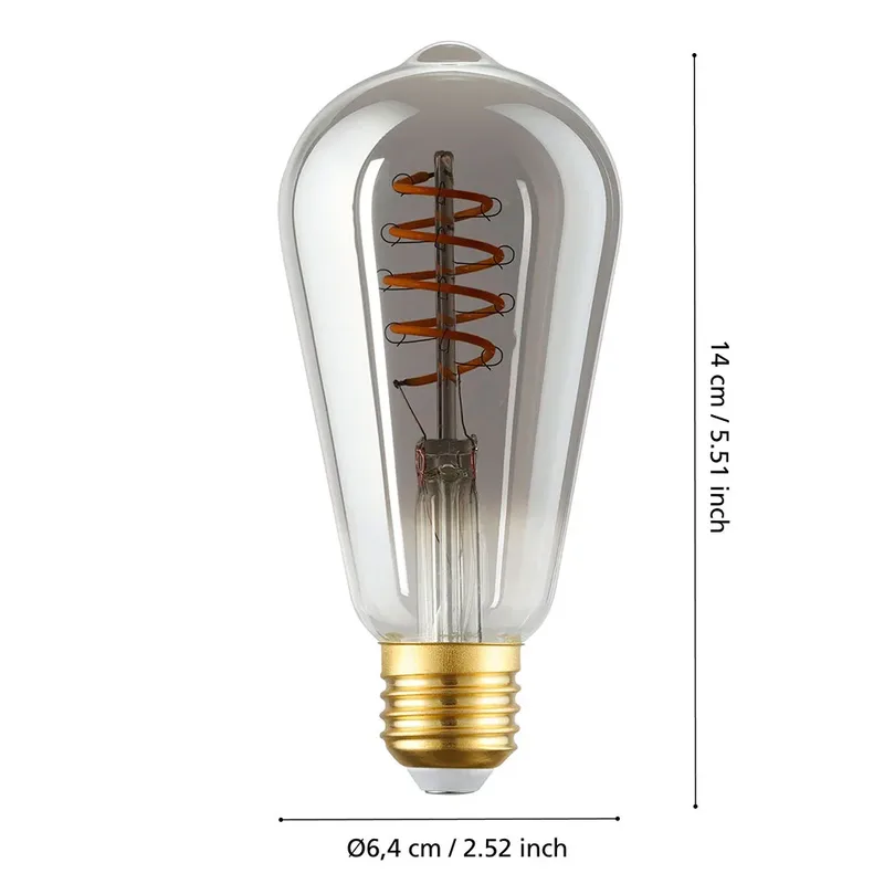CONNECT-Z LED ST64 Spiral 4W 2000K E27 smoky von EGLO connect – Produktfoto 1 von 4