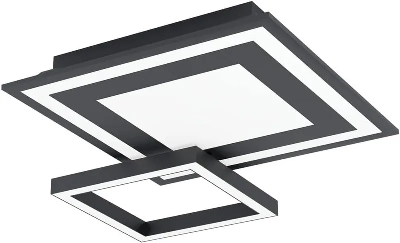 Eglo 32161 LED paneel plafondlamp Crosslink SAVATARILA-C zwart L:45cm B:45cm H:7cm dimbaar 2700-6500K met Connect functie van EGLO connect in Wit – productfoto